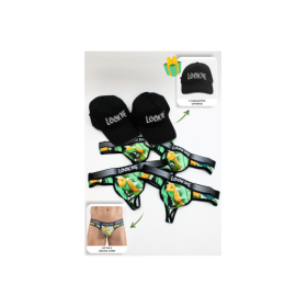 Pack 4 Strings Homme LM2402-57BIR LOOKME + 2 Casquettes Offertes